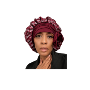 Burgundy Inspirational Satin Bonnet